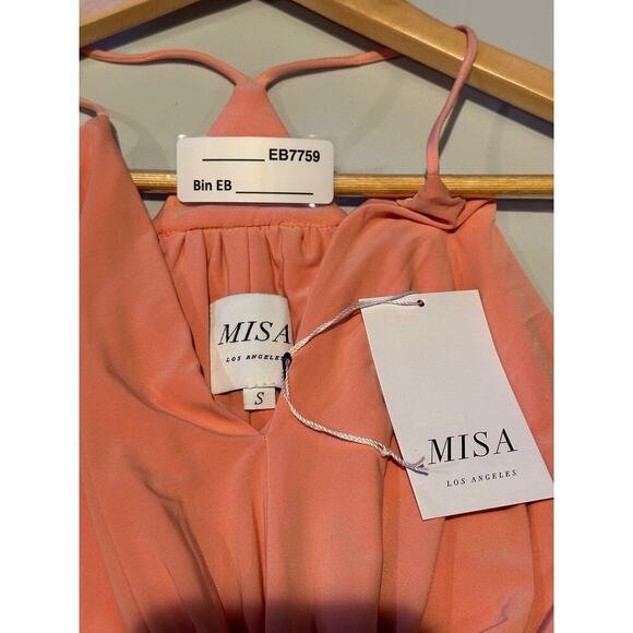 NWT Misa Long Peach Dress Size Small - Picture 7 of 8